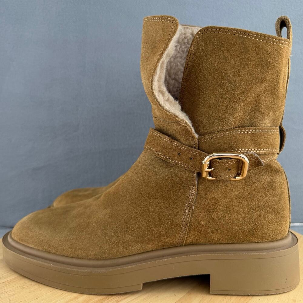 Zara Brown Suede Split Leather Harness Ankle Boots Women’s Size 39EU/8US